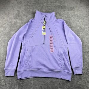Tangerine 1/4 Zip Pullover Womens Small Purple Mineral Wash Long‎ Sleeve NWT